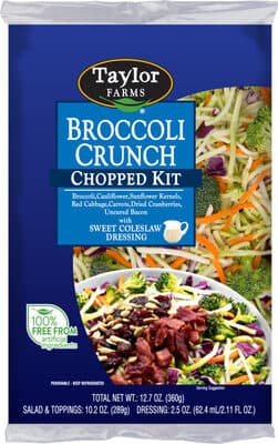 Broccoli crunch chopped salad kit with sweet coleslaw dressing