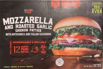 Mozzarella and Roasted Garlic Chicken Patties with Artichokes and Italian Seasoning