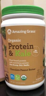 Organic Protein & Kale Plant-Based Protein With Nutritious Greens Whole-Food Nutrition Shake, Chocolate Peanut Butter