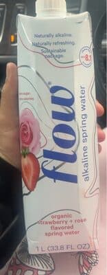 Organic Strawberry rose flavored spring water