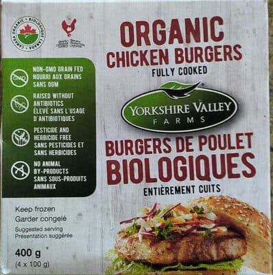Organic Fully Cooked Chicken Burgers