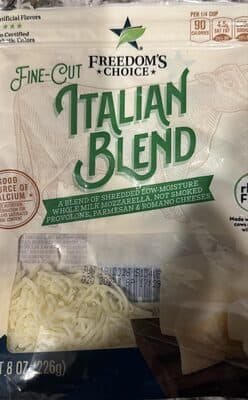 Finely Shredded Mozzarella, Provolone, Parmesan & Romano Blend Cheese, Italian Blend