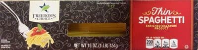 ENRICHED MACARONI PRODUCT, THIN SPAGHETTI
