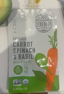 organic carrot spinach and basil