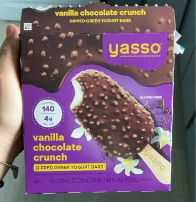 Vanilla Chocolate Crunch Flavored Dipped Greek Yogurt Bars