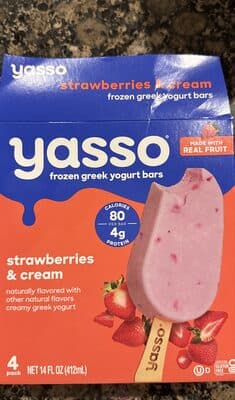 strawberries & cream frozen greek yogurt bars