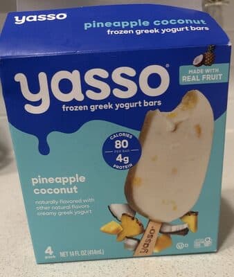pineapple coconut frozen greek yogurt bars