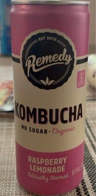 Kombucha No Sugar Organic Raspberry Lemonade
