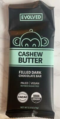 Cashew Butter Filled Dark Chocolate Bar