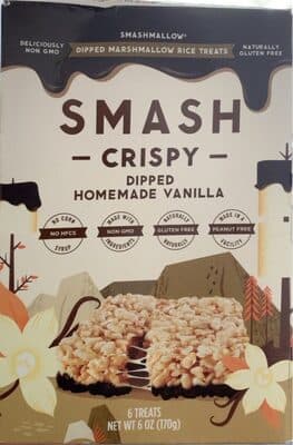 Smash Crispy Dipped Homemade Vanilla Dipped Marshmallow Rice Treats