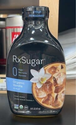 Rx sugar organic vanilla syrup