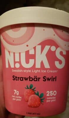 Nick's Light Strawbar Swirl Ice Cream