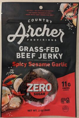 Spicy Sesame Garlic Grass-Fed Beef Jerky