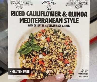 Riced Cauliflower & Quinoa Mediterranean Style with Cherry Tomatoes, Spinach & Basil