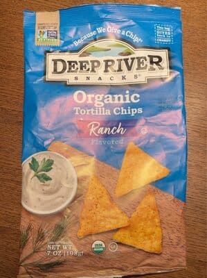 RANCH FLAVORED ORGANIC CORN TORTILLA CHIPS, RANCH