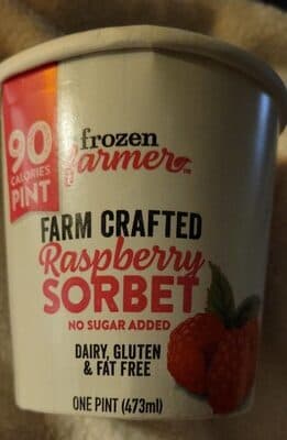 Frozen farmer raspberry sorbet