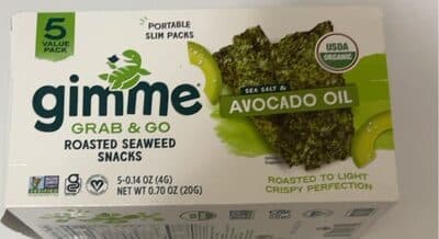 Organic Premium Roasted Seaweed - Sea Salt & Avocado Oil