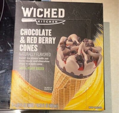Chocolate and red berry cones
