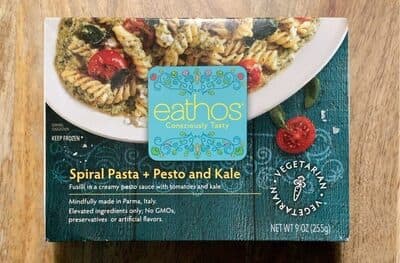 Spiral Pasta + Pesto and Kale Fusilli in a Creamy Pesto Sauce with Tomatoes and Kale