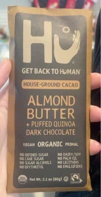 Almond Butter + puffed quinoa dark chocolate