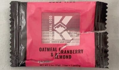 Oatmeal, Cranberry, Almond Energy Bar
