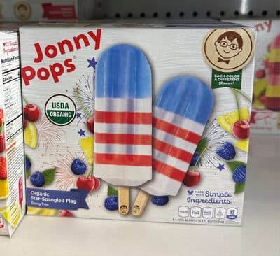 Jonny Pops Organic Star Spangled Flag Popsicle