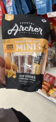 Grass-Fed Beef Minis Beef & Cheese Sticks