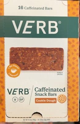 Cookie dough caffeinated snack bar