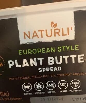 Naturli plant butter