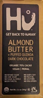 Almond Butter + Puffed Quinoa 70% Cacao Dark Chocolate