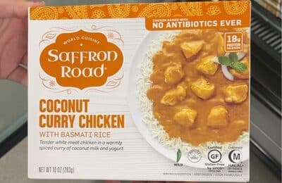 Coconut Curry Chicken with Basmati Rice Tender White Meat Chicken in a Warmly Spiced Curry of Coconut Milk and Yogurt