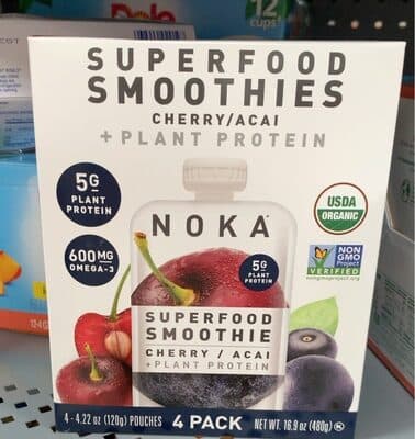 Cherry/Acai + Plant Protein Superfood Smoothies Pouches