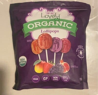 Strawberry, Pomegranate, Mango, Grape Organic Lollipops
