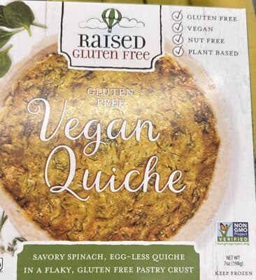 Savory Spinach, Egg-Less Quiche in a Flaky, Gluten Free Pastry Crust