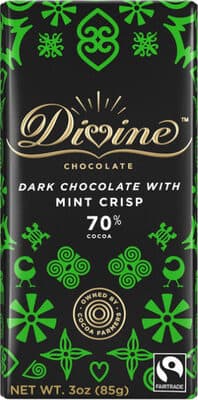 Dark Chocolate With Mint Crisp, 70% Cocoa