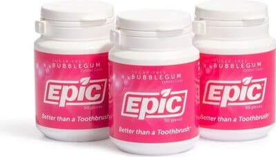 Dental xylitol sweetened gum bubblegum