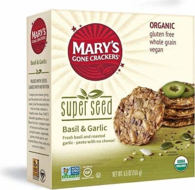 Organic Crackers, Basil & Garlic
