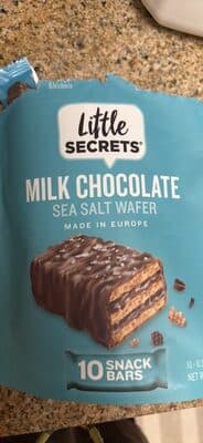 MILK CHOCOLATE WITH SEA SALT MINI CREME FILLED CRISPY WAFERS, MILK CHOCOLATE WITH SEA SALT