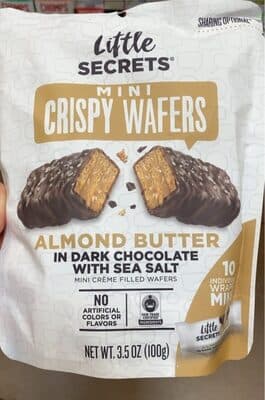 Almond Butter in Dark Chocolate with Sea Salt Mini Creme Filled Crispy Wafers