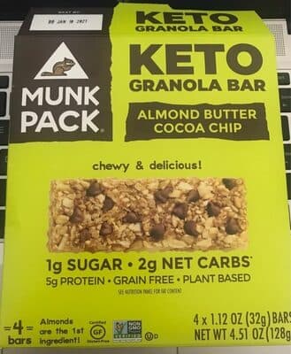 Almond Butter Cocoa Chip Keto Granola Bar