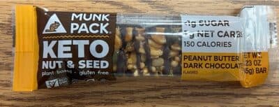 Munk Pack Peanut Butter Dark Chocolate Keto Nut & Seed Bar