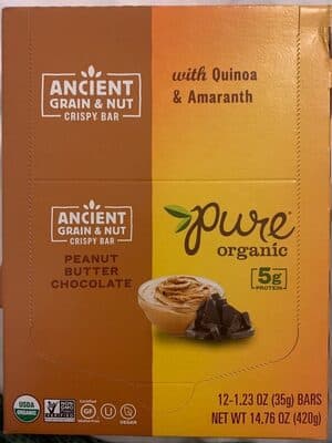 Peanut Butter Chocolate Ancient Grain & Nut Crispy Bars