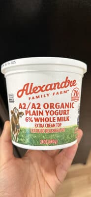 A2/A2 Organic Pasture Raised Plain Yogurt