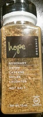 Virtuous Living: Hope Organic (Rosemary, Onion, Cayenne,Smiles, laughter, and NO SALT)