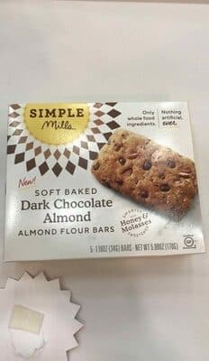 Dark Chocolate Almond Soft Baked Almond Flour Bars