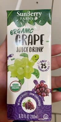 Organic grape juice drink