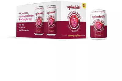 Cranberry Raspberry Unsweetened Sparkling Water & Real Squeezed Fruit