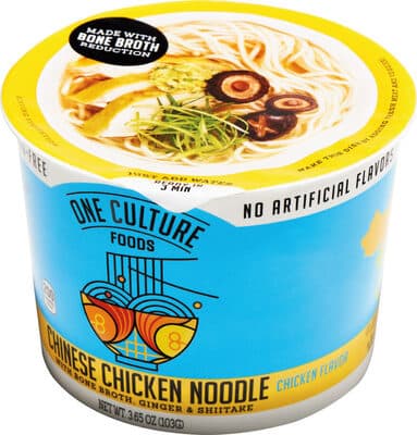 Chicken Chinese Noodle with Bone Broth, Ginger & Shiitake