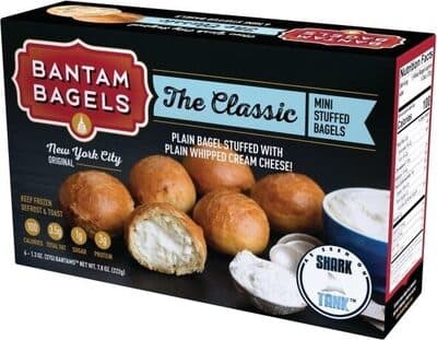 The Classic Mini Plain Bagel Stuffed With Plain Whipped Cream Cheese