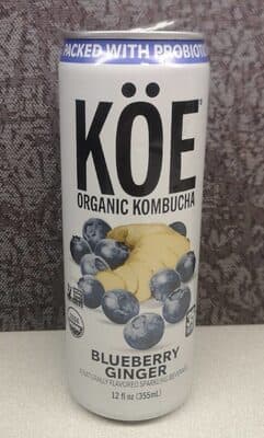 Organic Kombucha Sparkling Beverage, Blueberry Ginger